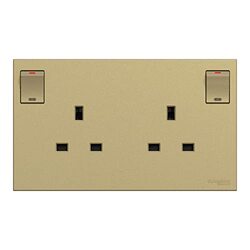 Schneider Electric Avataron C Switched Socket E87T25_WG, 2 Gangs, 13A Wine Gold 250 V